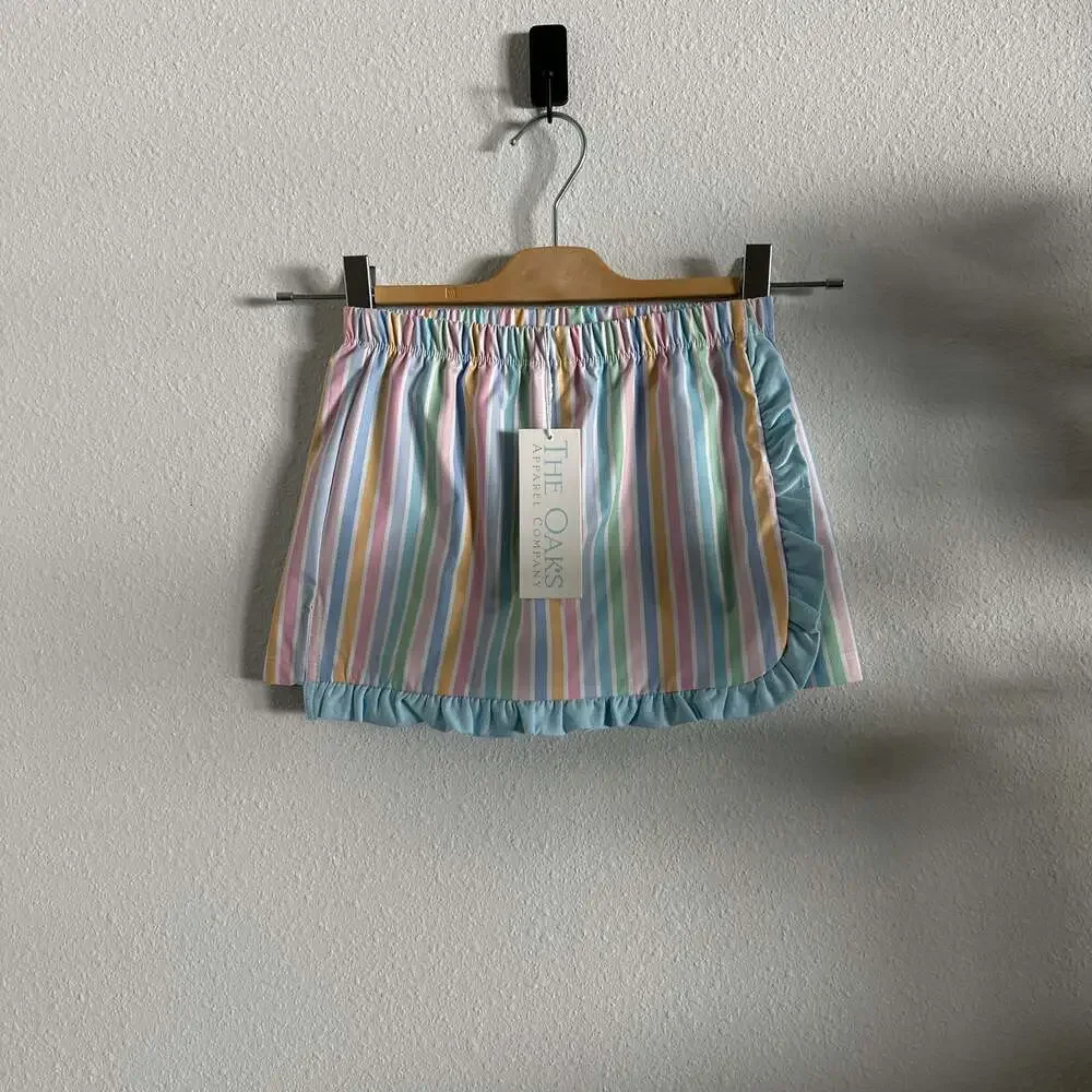 The Oaks Apparel Co. Tillie Tie Top & Evelyn Skort in Pretty Stripe Kids Size 4T